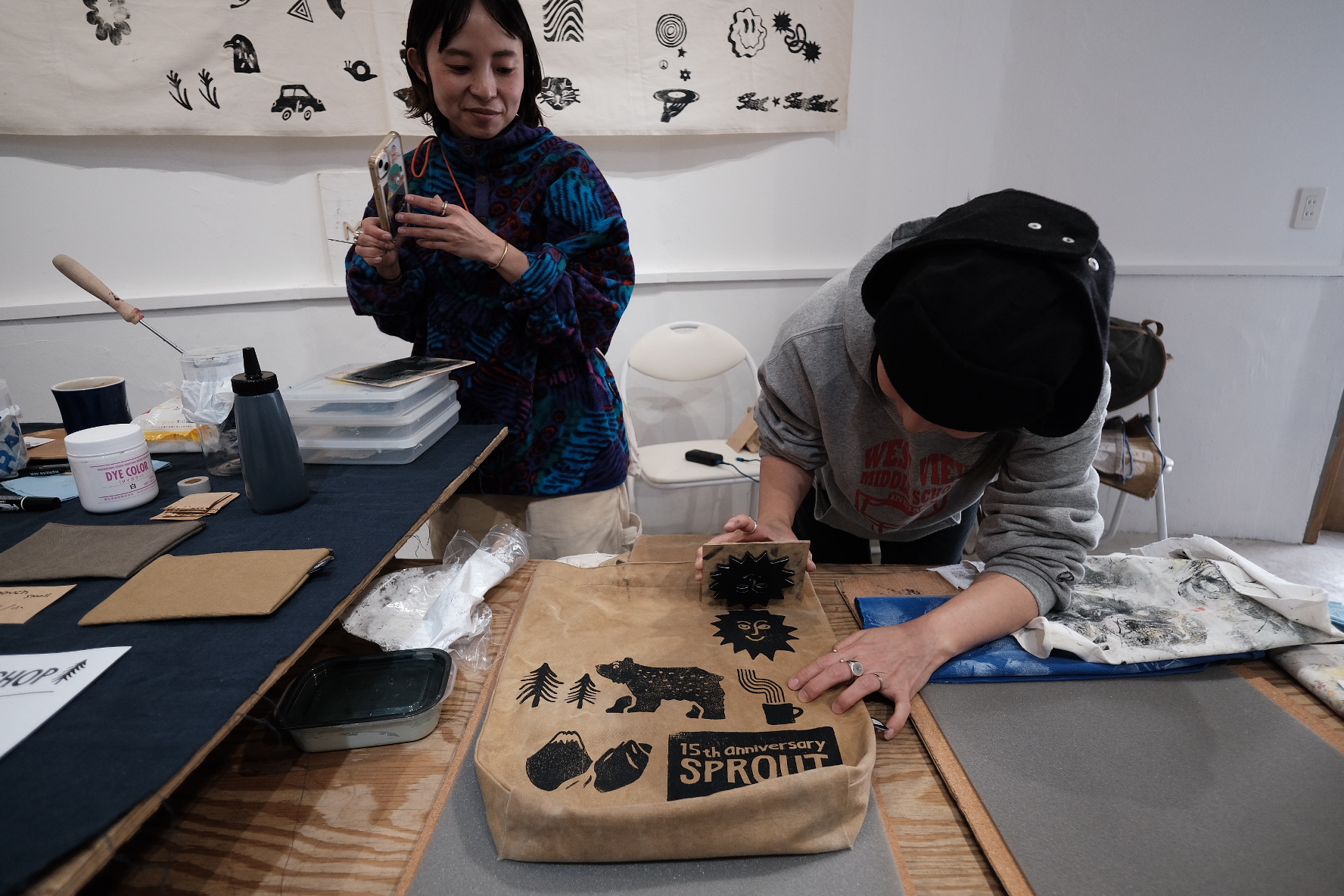 コーヒー染×木版スタンプ - スプラウト ニセコ | SPROUT NISEKO